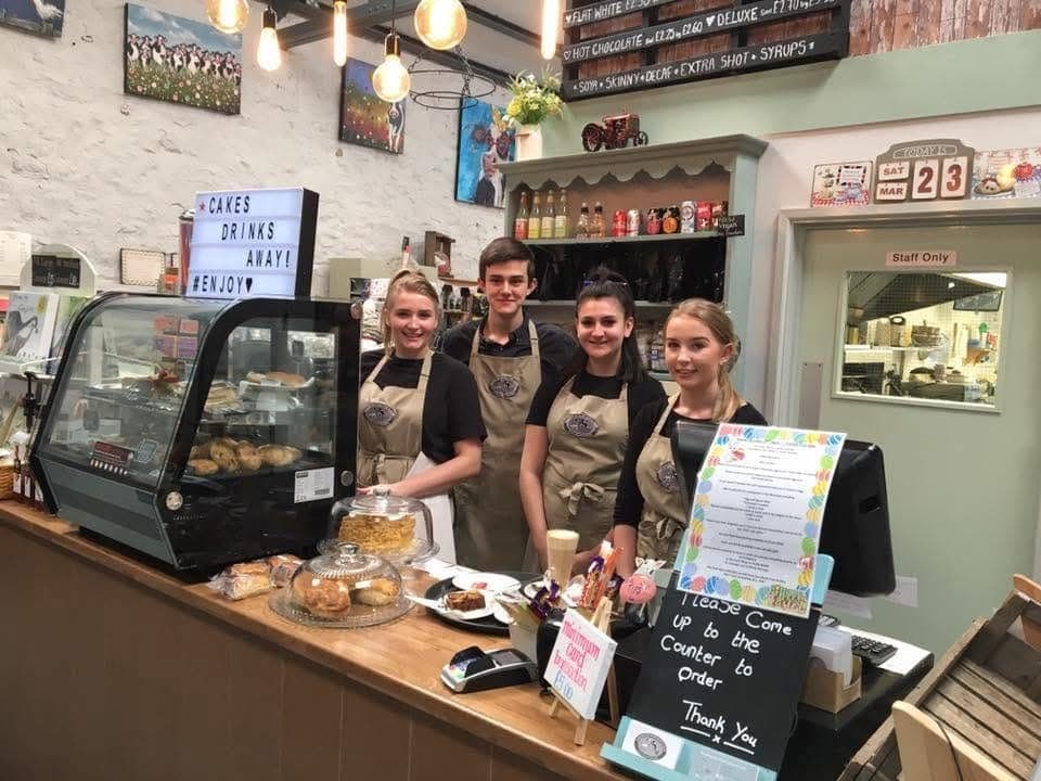 The team behind the café counter